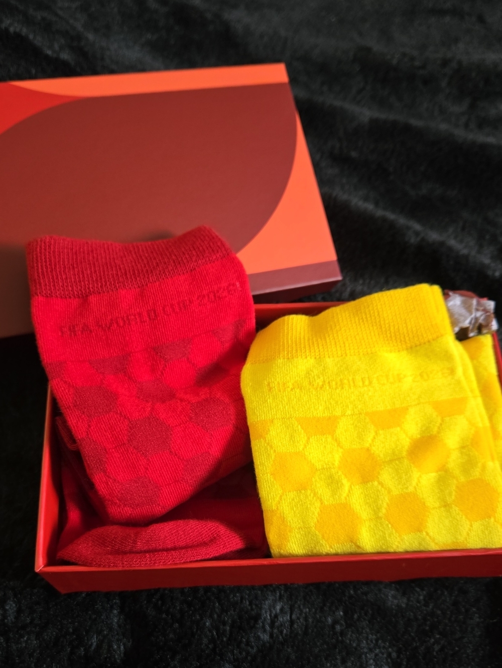 FiFa World CUP Men's Red & Yellow Patterned Crew Socks - World Cup Inspired